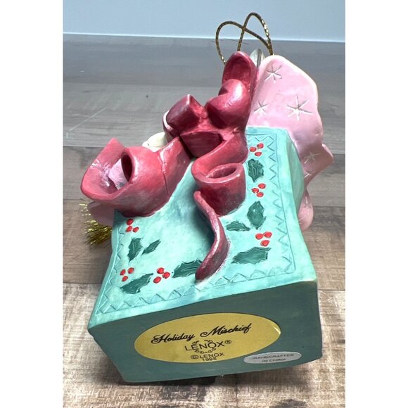 Lenox Holiday Mischief White Cat Christmas Ornament - Picture 4 of 4